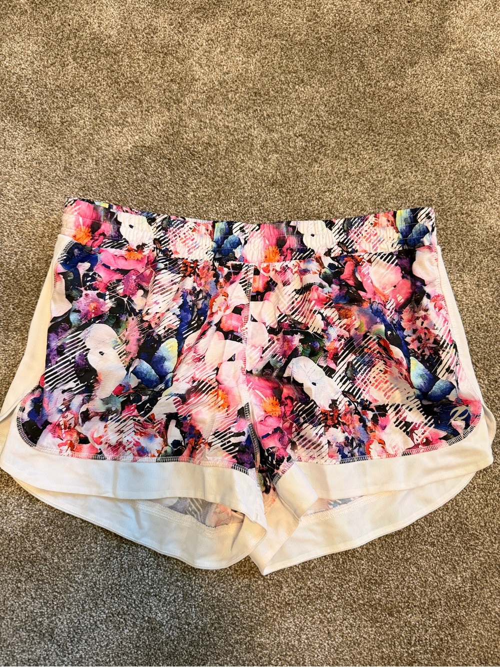 Energy Zone Floral Print Women’s Athletic Shorts in Pink, Blue, Purple & White